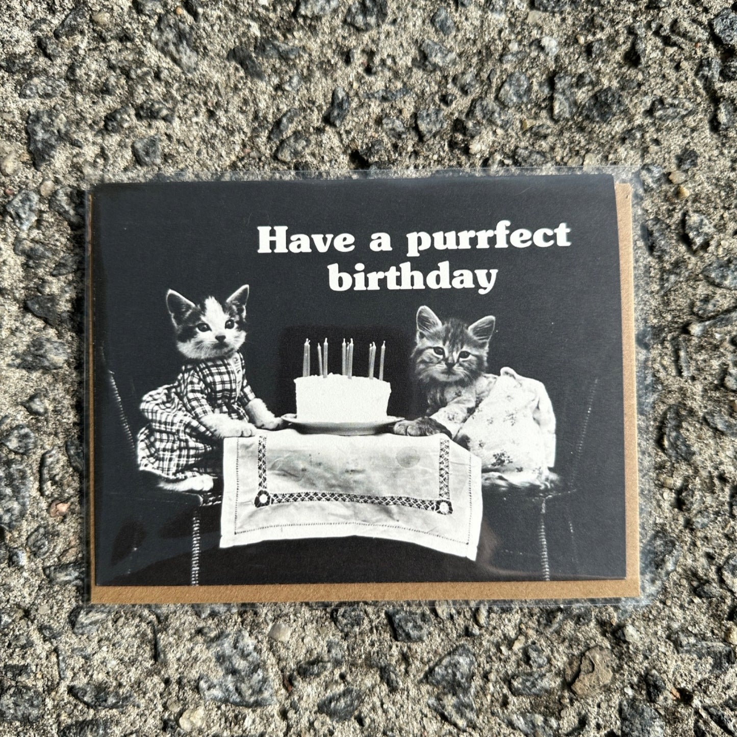 Vintage Kitten Birthday Card