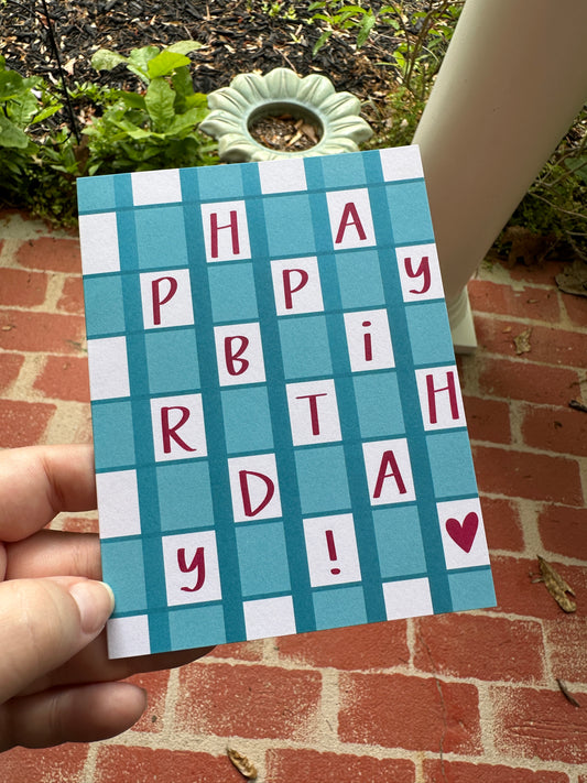 Happy Birthday Checkerboard Card