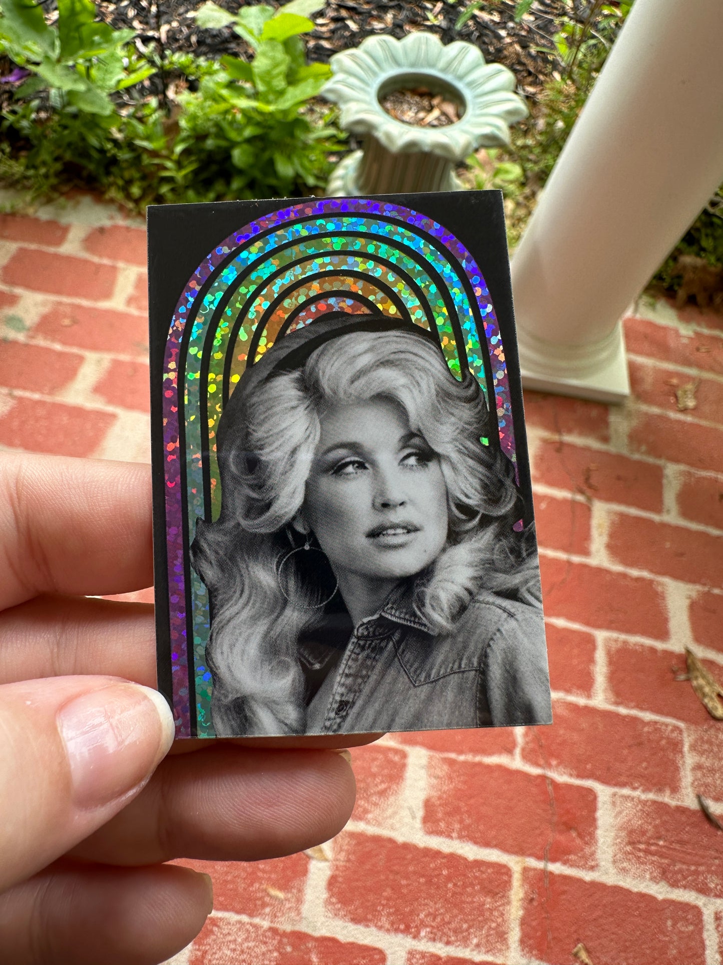 Dolly Rainbow Glitter Sticker